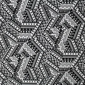 Geometric Tribal Printed Spandex | Blue Moon Fabrics