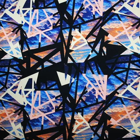 Geometrical Skies Printed Spandex | Blue Moon Fabrics