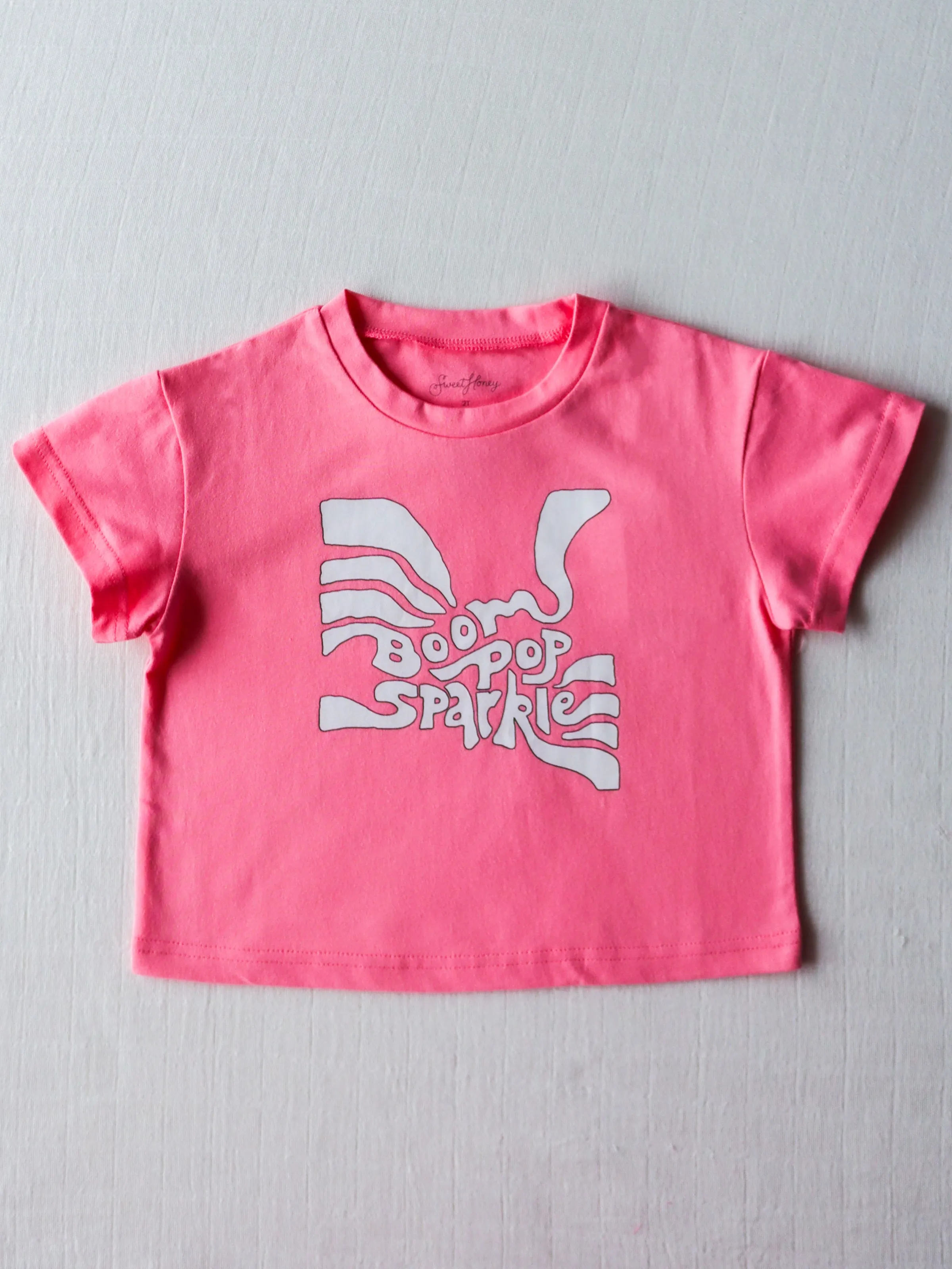 Graphic Tee - Boom Pop Sparkle in White