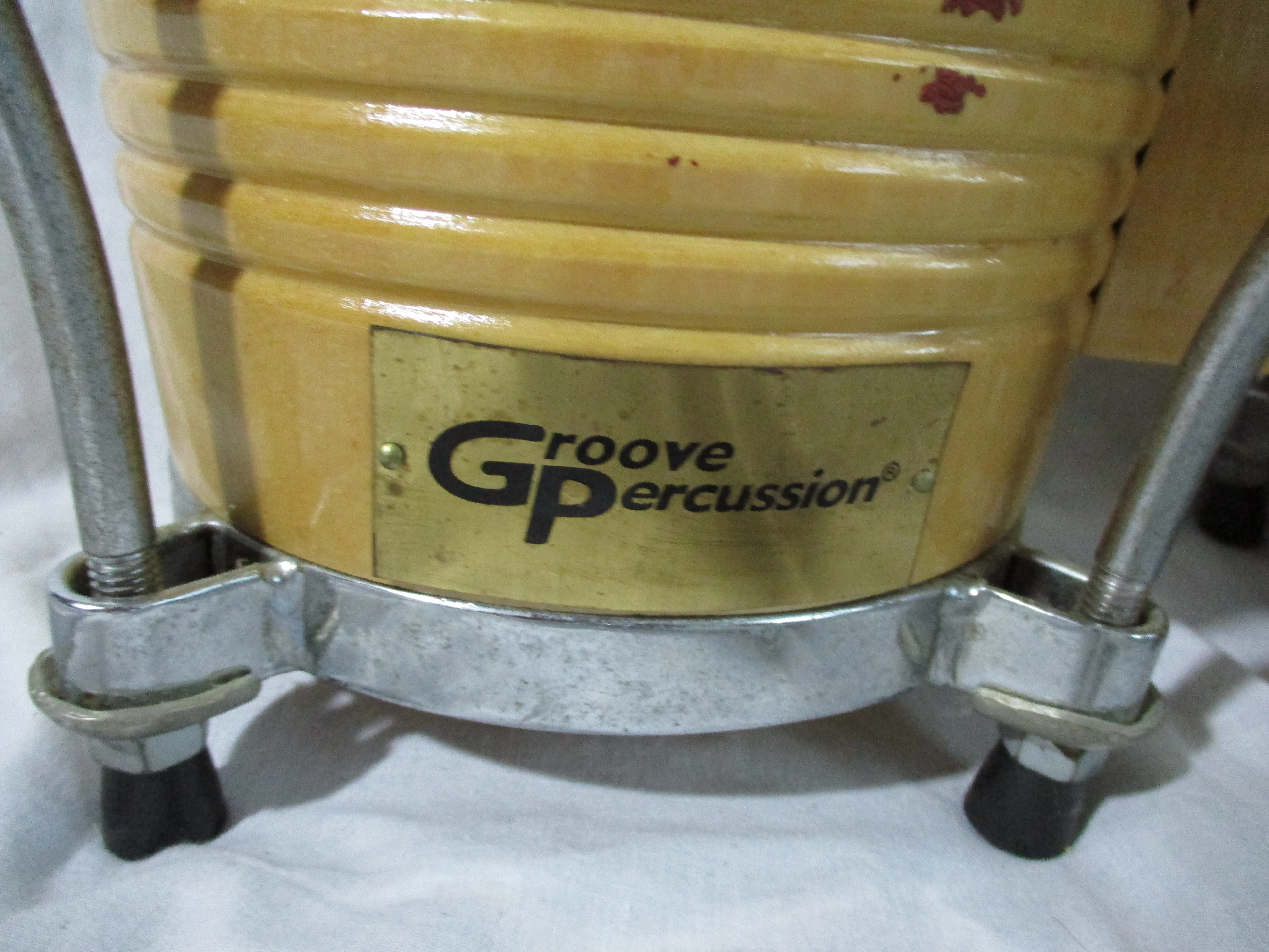 GROOVE PERCUSSION 2 DRUM Set Bongo Hand Wood 7-8"