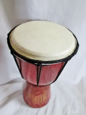 Handmade 10" Wood Carved BIRD DJEMBE Skin DRUM Circle PERCUSSION MUSIC Africa
