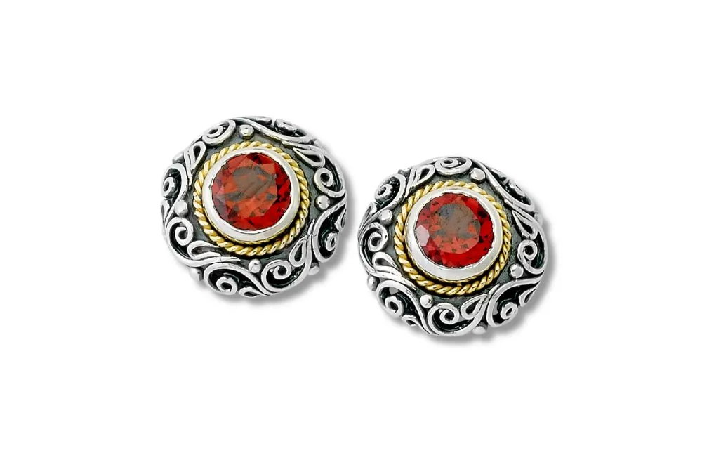 Imun Earrings- Garnet