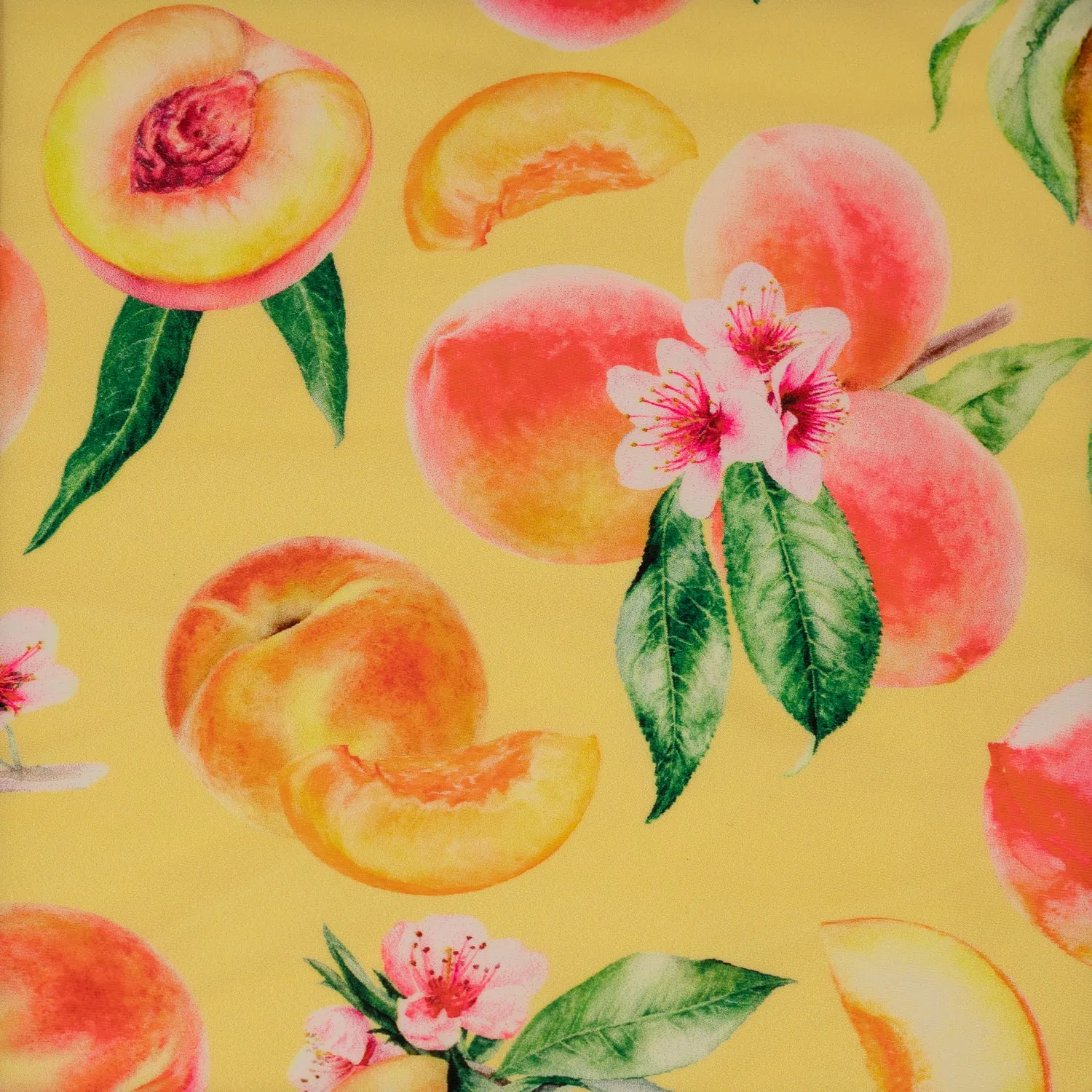 It's All Peachy Printed Spandex Fabric | Blue Moon Fabrics