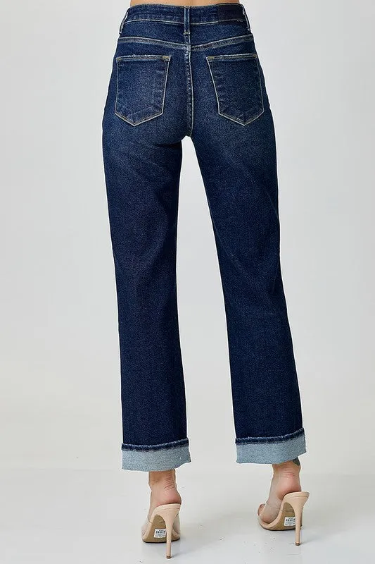 Josie - Risen High Rise Straight Leg with Cross Over Waistband