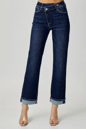 Josie - Risen High Rise Straight Leg with Cross Over Waistband