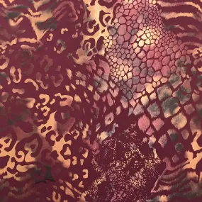 Jungle Patch Foil Printed Superflex Heavy Compression Spandex | Blue Moon Fabrics