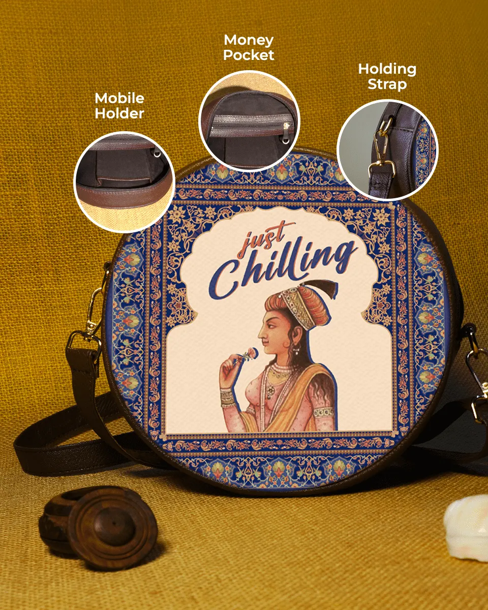 Just Chilling Mughal Art Sling Bag