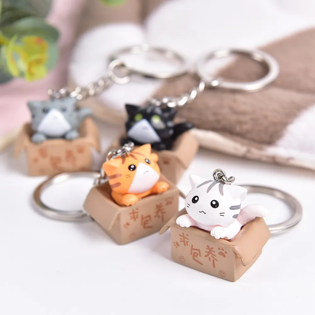 Kawaii Creative Cat Box Keychain