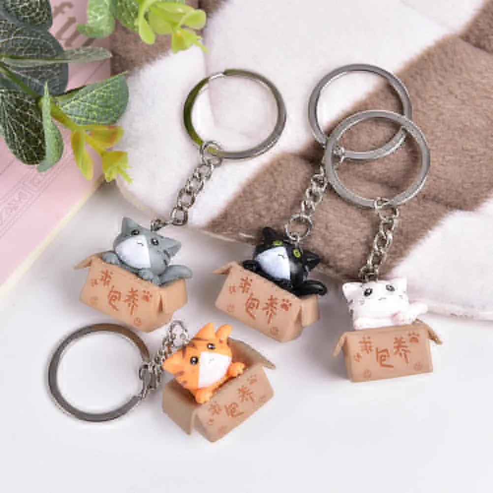 Kawaii Creative Cat Box Keychain