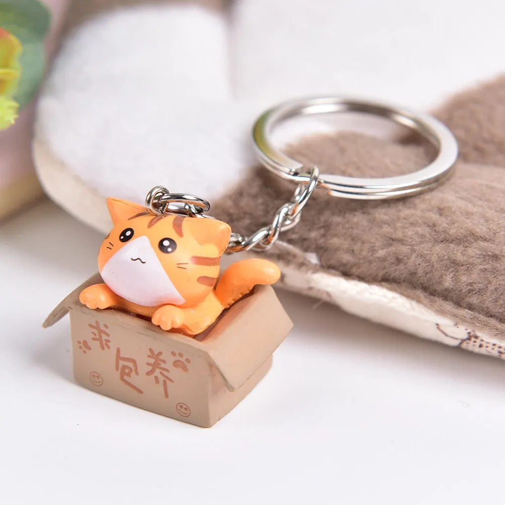 Kawaii Creative Cat Box Keychain