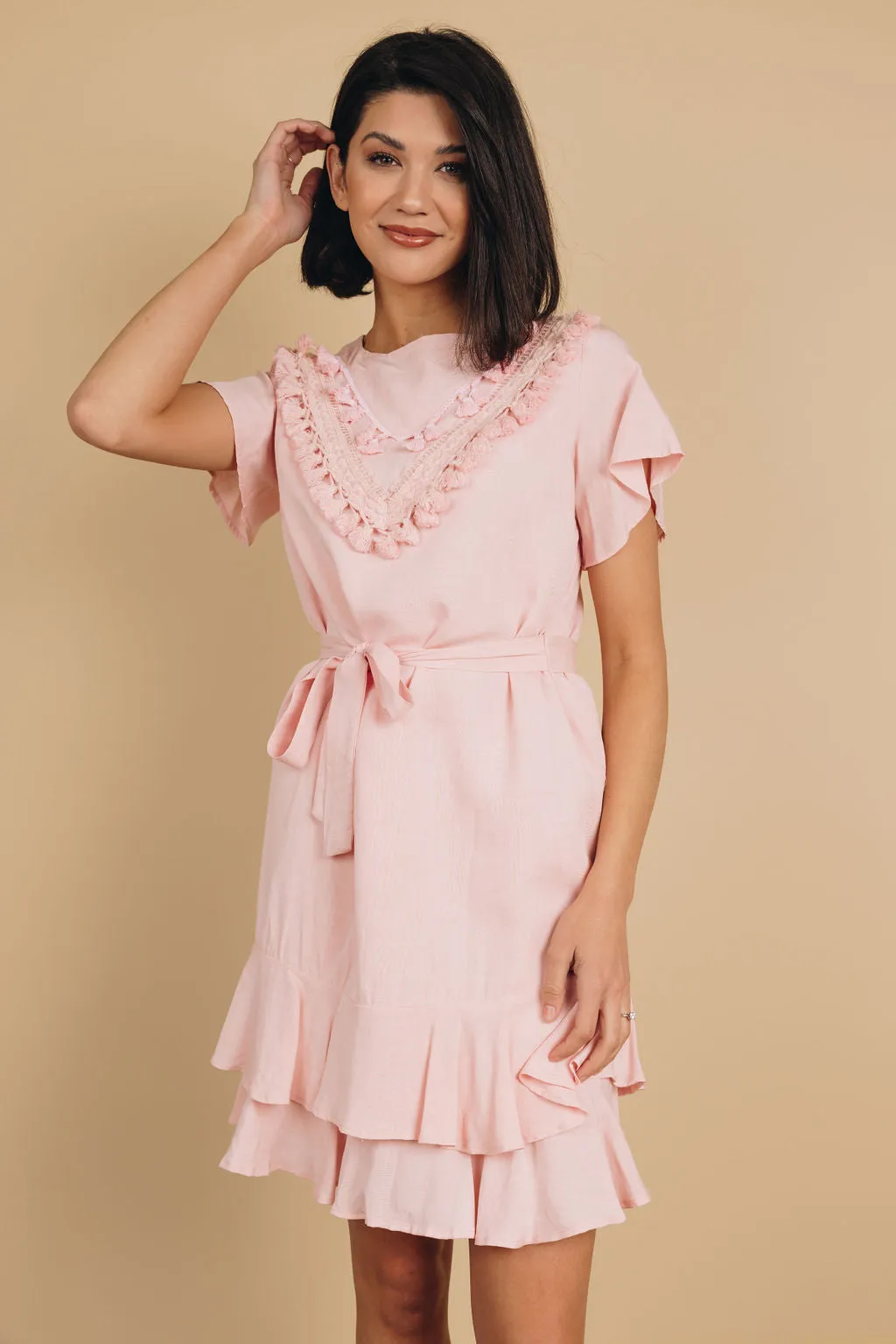 Let's Dance Tassel Wrap Dress