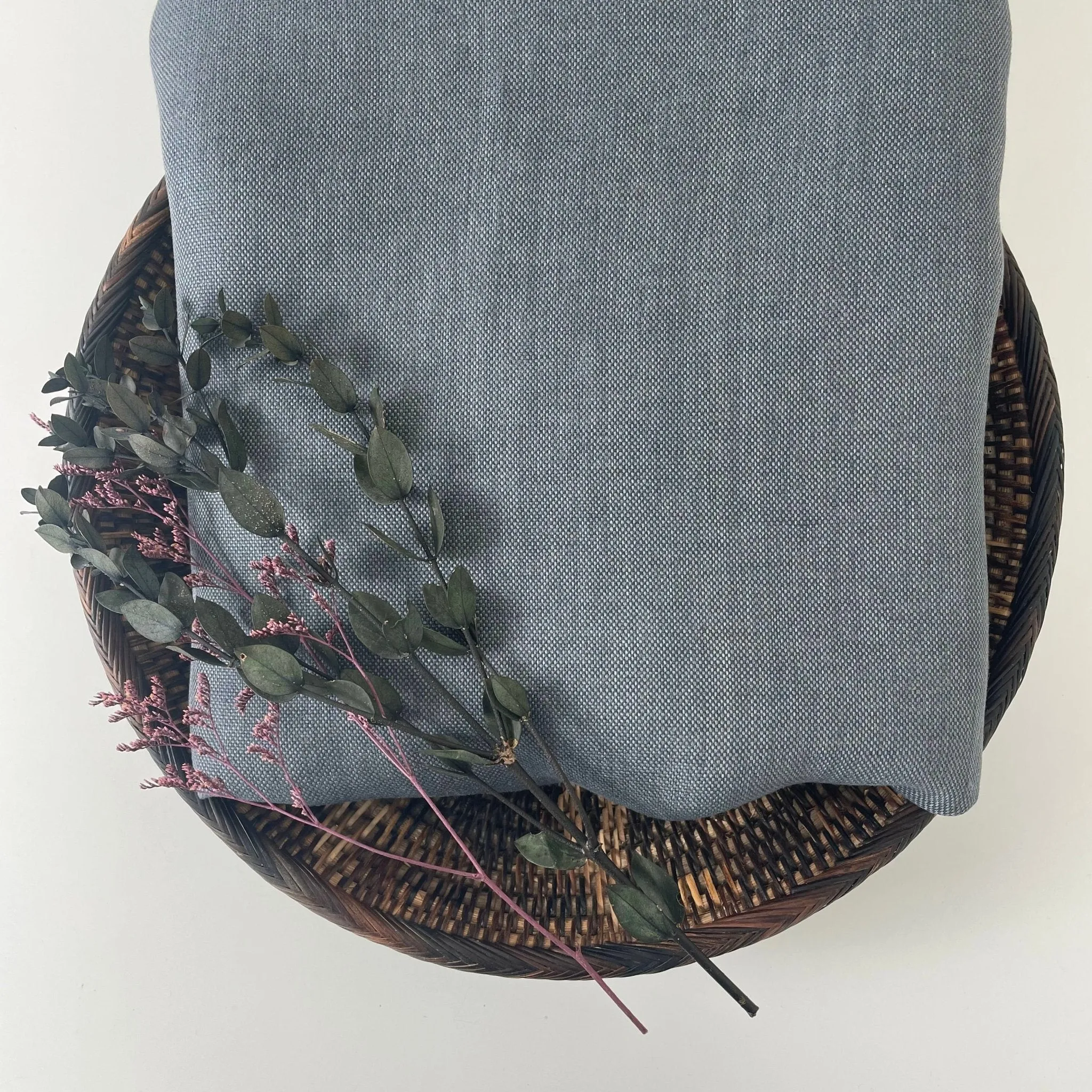 Linen Natural Grey Dot Fabric 7288 7438