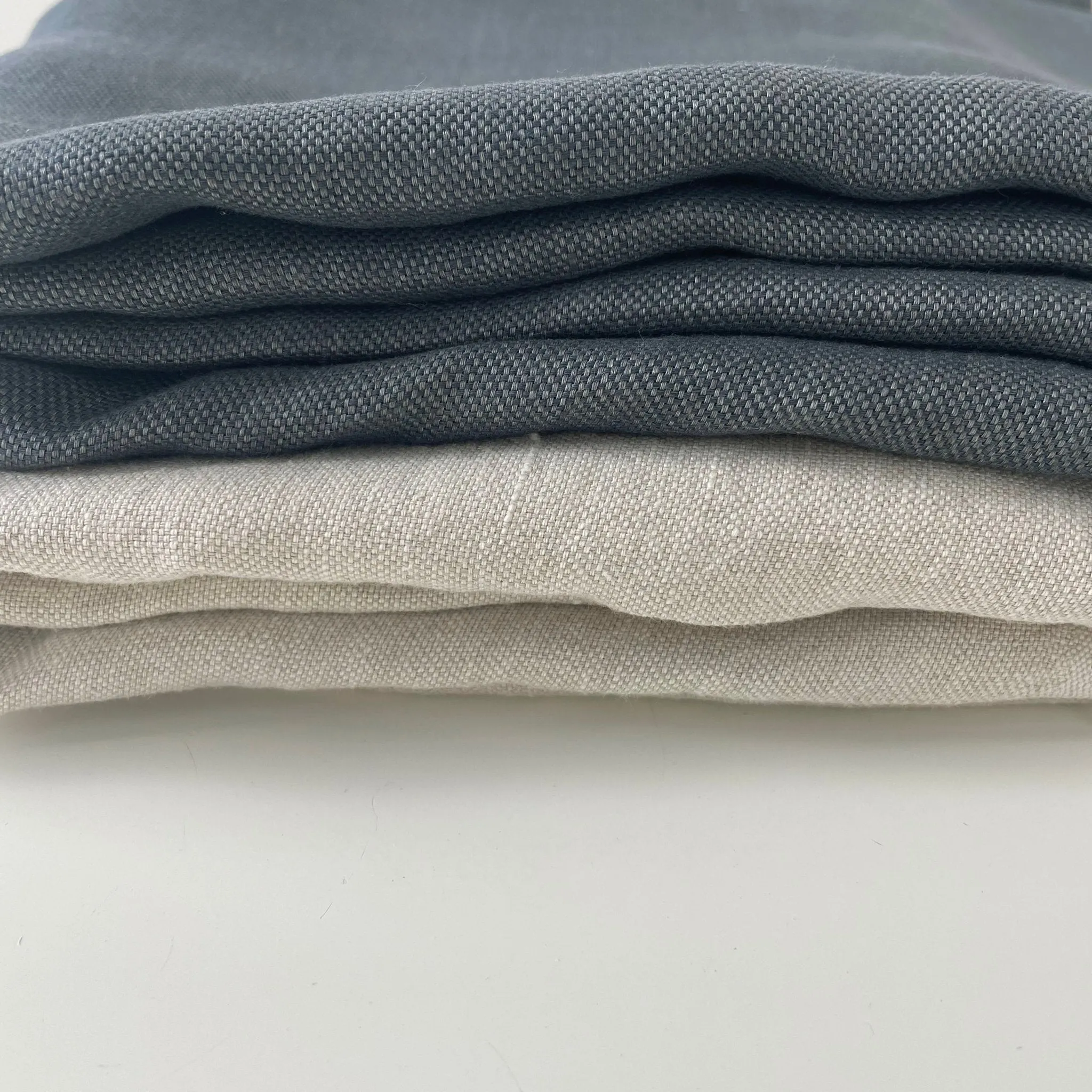 Linen Natural Grey Dot Fabric 7288 7438