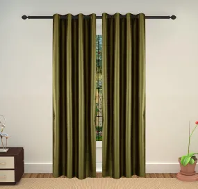 Lushomes curtain 7.5 Feet, curtains with lining, Green, curtains & drapes, parda, urban space curtains, curtains for living room (Single Pc, 54 x 90 inches)