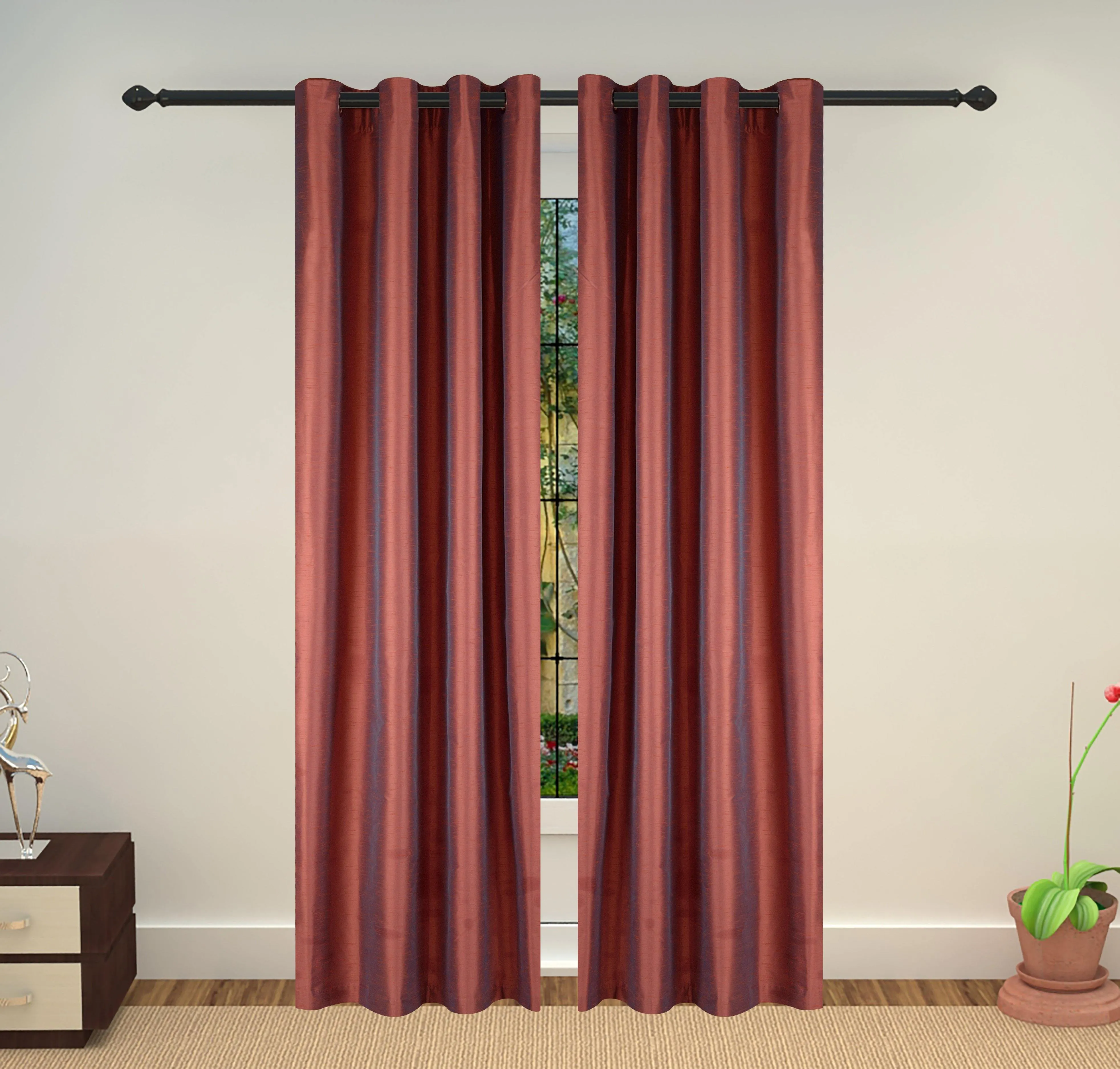 Lushomes curtain 7.5 Feet, curtains with lining, Maroon, curtains & drapes, parda, urban space curtains, curtains for living room (Single Pc, 54 x 90 inches)