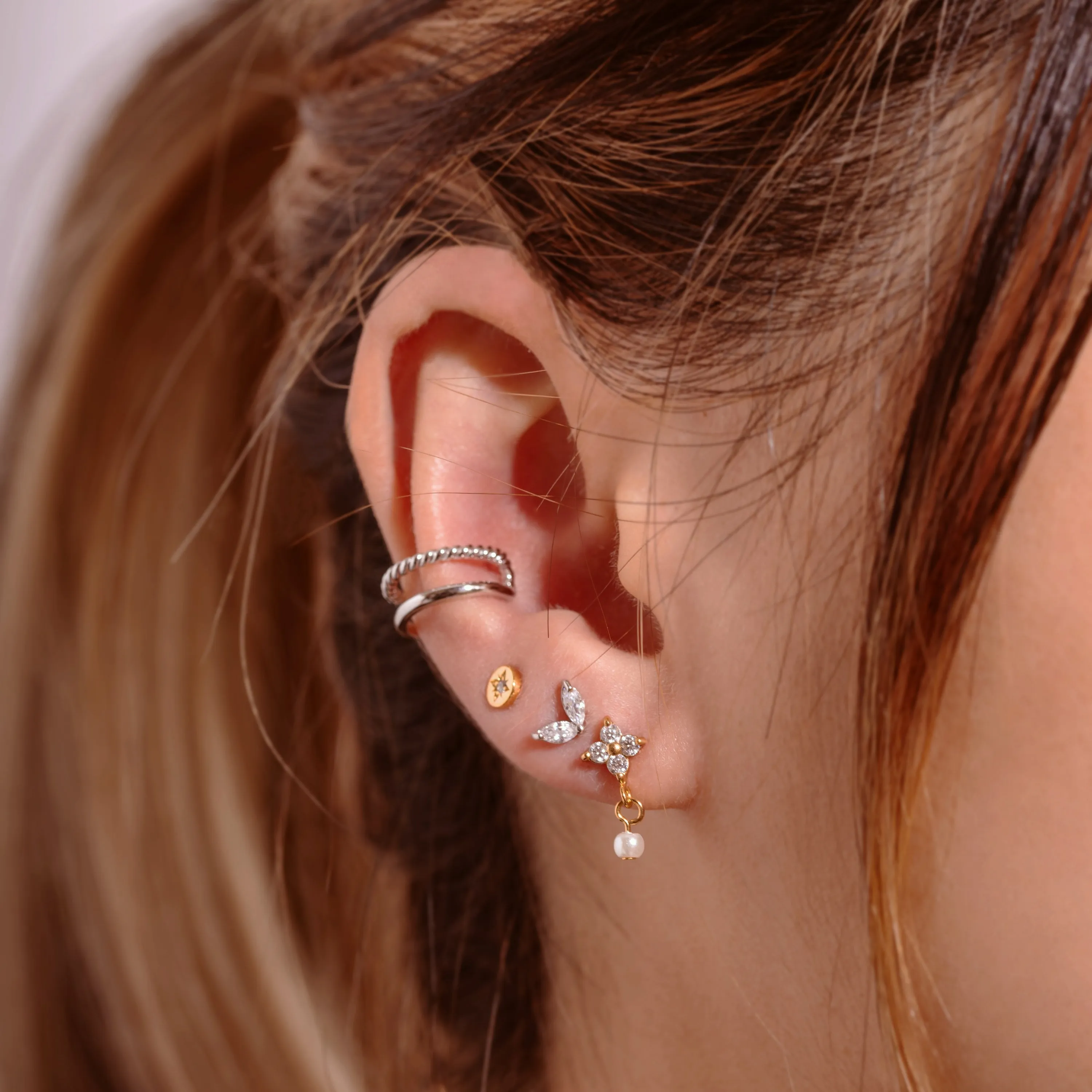 Marquise Double Stud Earrings