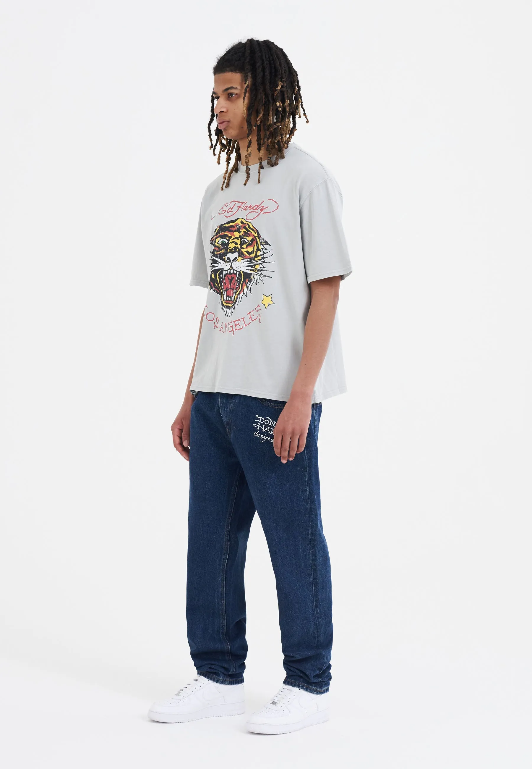 Mens La-Tiger-Vintage T-Shirt - Grey
