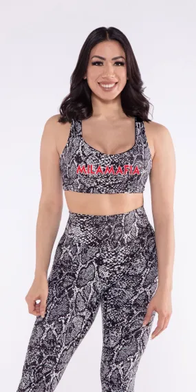 MilaMafia White Snake - Angel Sports Bra