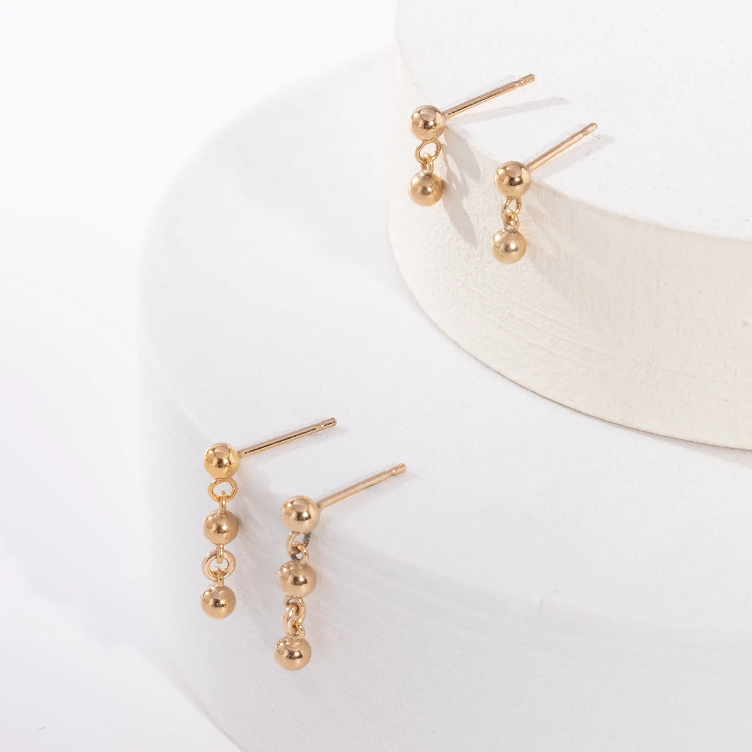 Mini Triple Ball Earrings