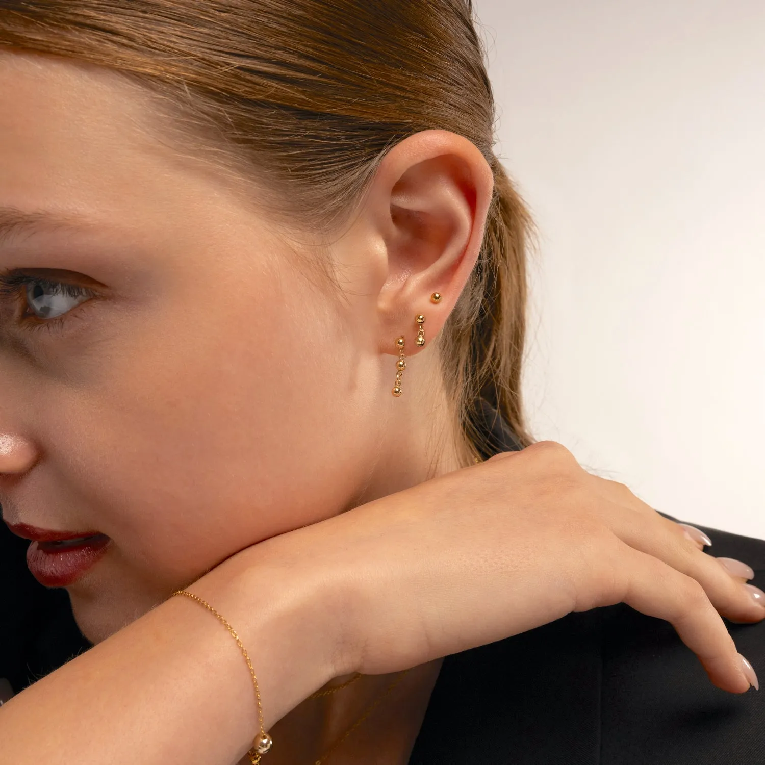 Mini Triple Ball Earrings