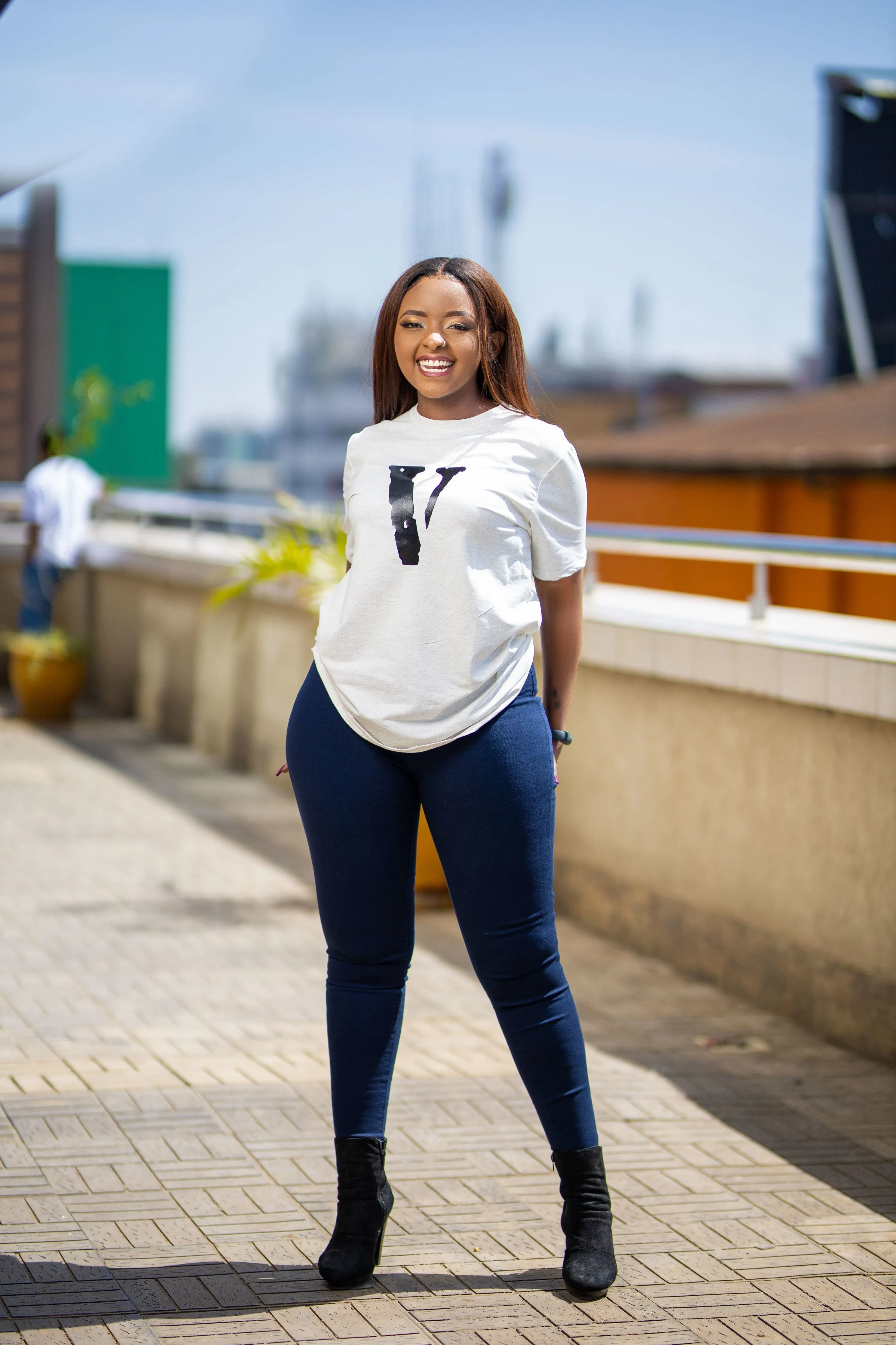 Navy Blue Plain Jeans - Denim