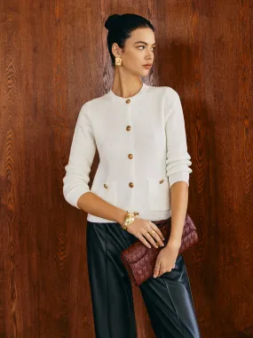 Regular Fit Metal-Button Cardigan