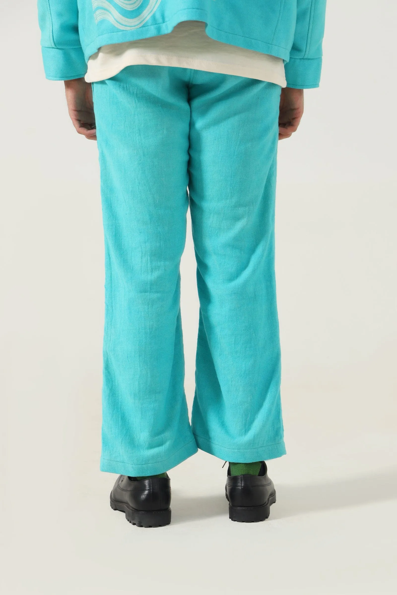 SKY BLUE HANDWOVEN PANTS