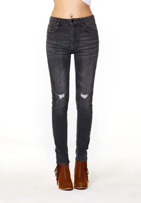 slim fit distressed jeans