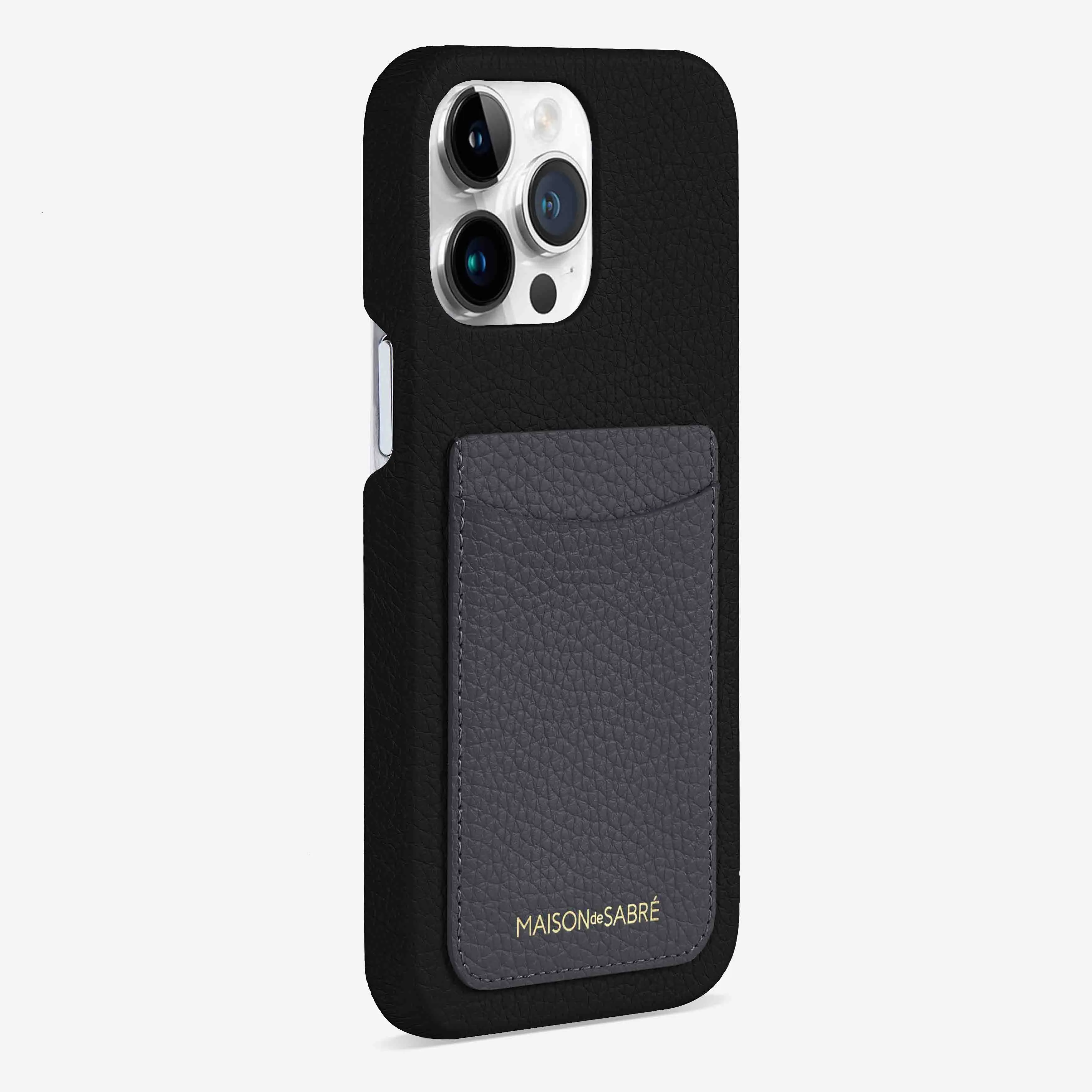 The Card Phone Case iPhone 15 Pro - Graphite Caviar