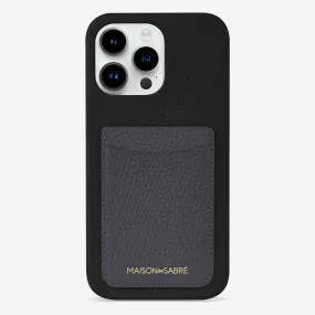The Card Phone Case iPhone 15 Pro - Graphite Caviar