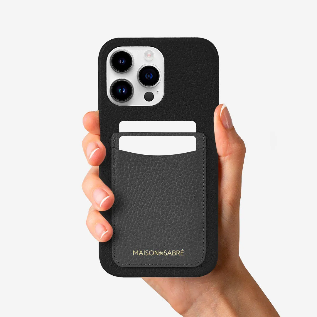 The Card Phone Case iPhone 15 Pro - Graphite Caviar