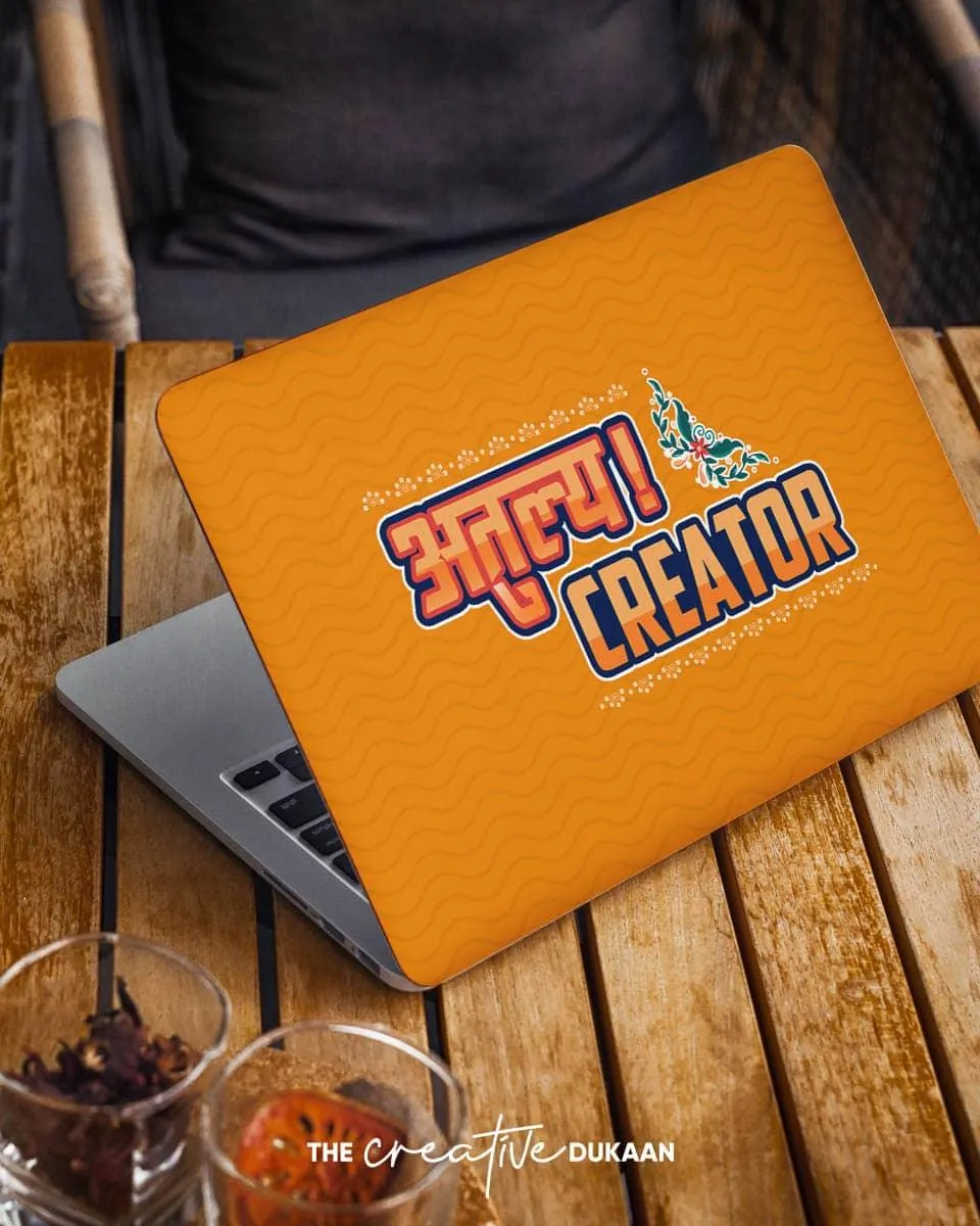 Unique Laptop Skin With The Text Atulya Creators Agency Life
