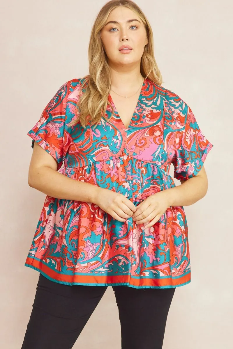 V-Neck Satin Top