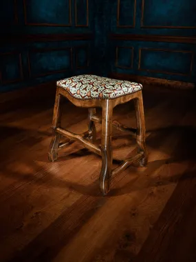 Western Stanley Tooled Leather Saddle Stool