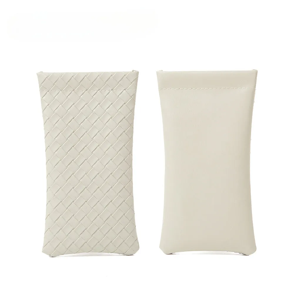 Whoelsale Solid Color Woven PVC Leather Eyewear Storage Bag