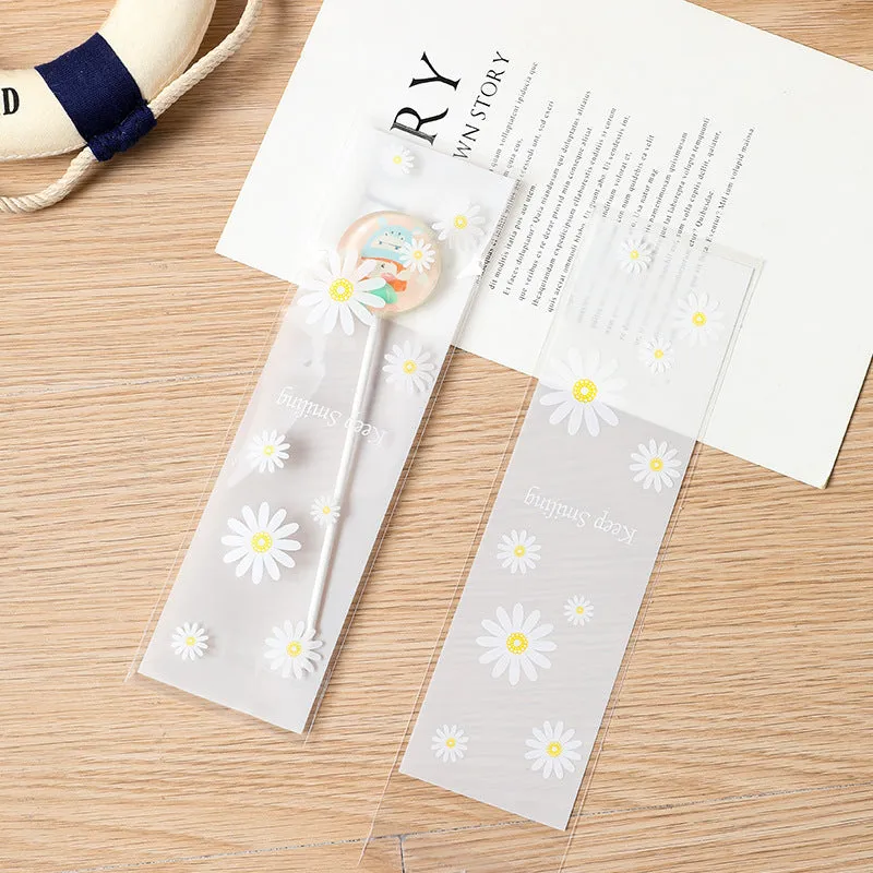 Wholesale 100PCS Fresh Daisy Tape Bag Self-adhesive Bag