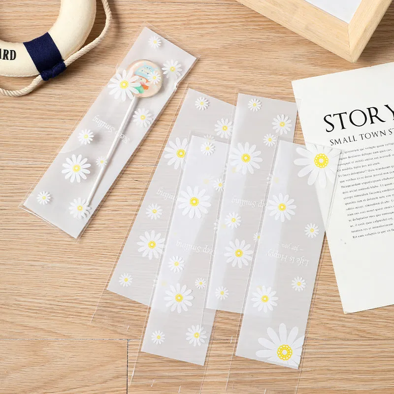 Wholesale 100PCS Fresh Daisy Tape Bag Self-adhesive Bag
