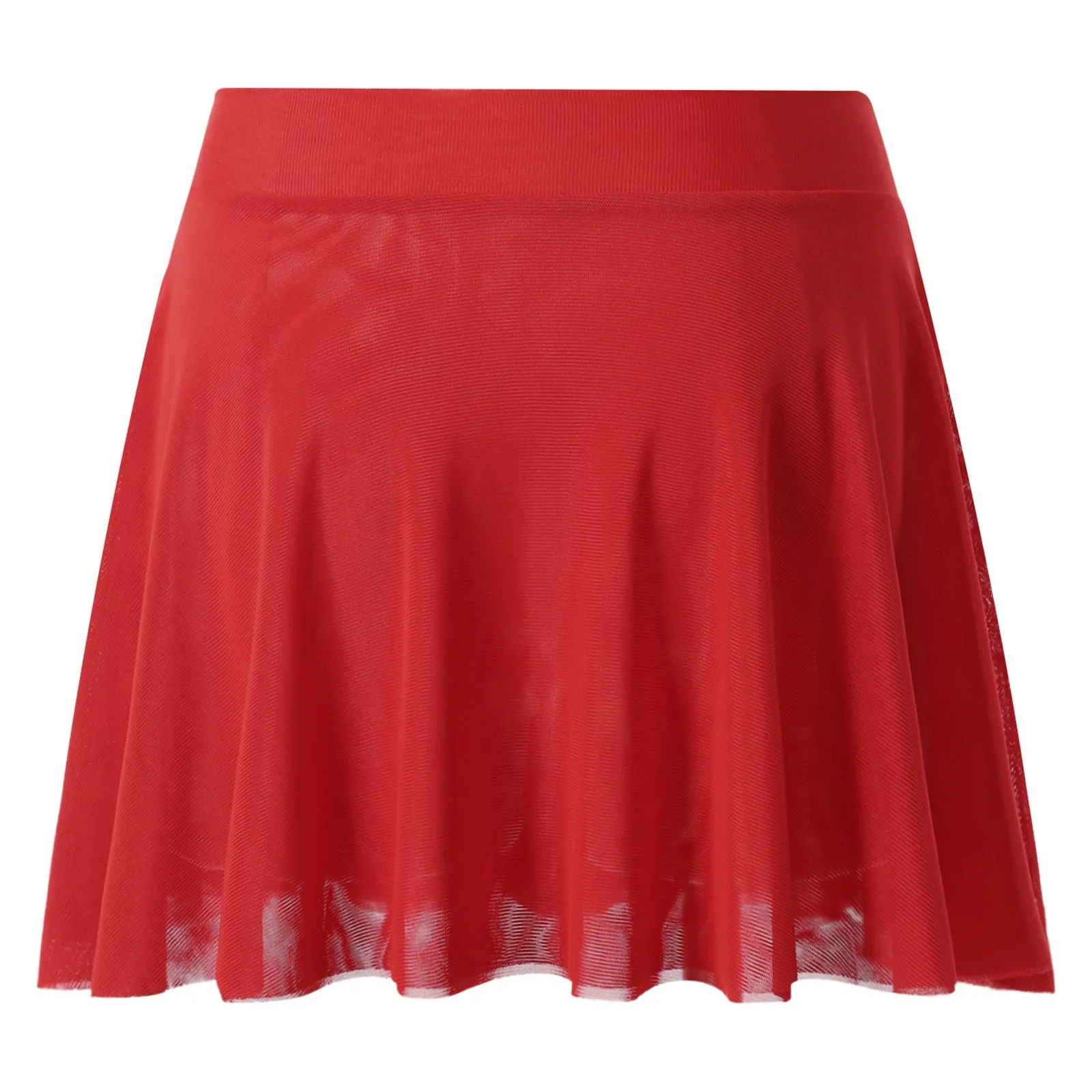 Womens Mini Skirt Double Layers Mesh Ruffle A-line Skirt Ladies Casual Solid Color High Waist Miniskirt for Nightwear Sleepwear