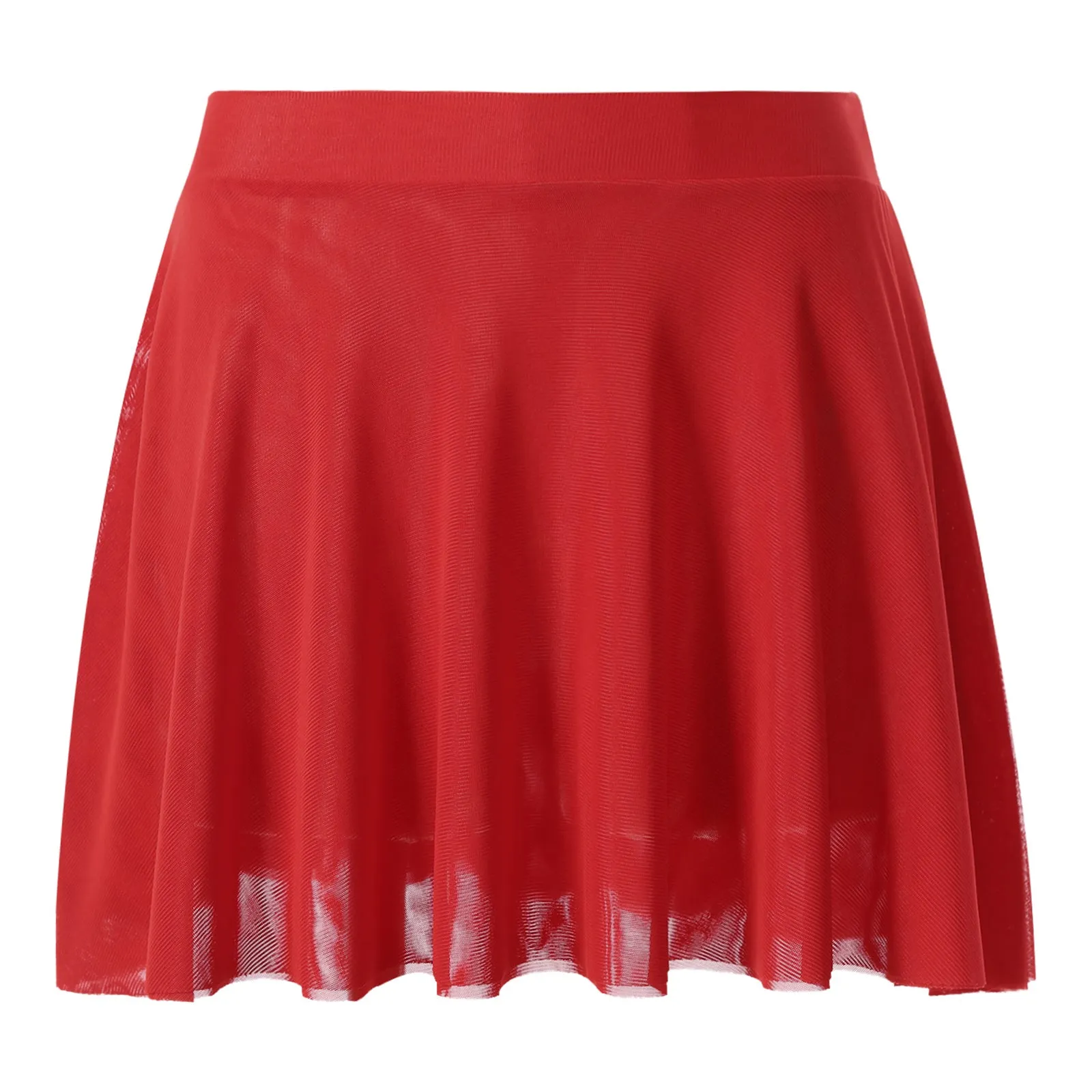 Womens Mini Skirt Double Layers Mesh Ruffle A-line Skirt Ladies Casual Solid Color High Waist Miniskirt for Nightwear Sleepwear